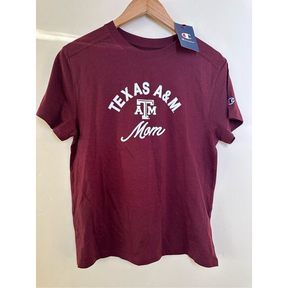 Texas A&M Mom Burgundy Champion Short Sleeve T-shirt Size Medium New - Picture 2 of 4